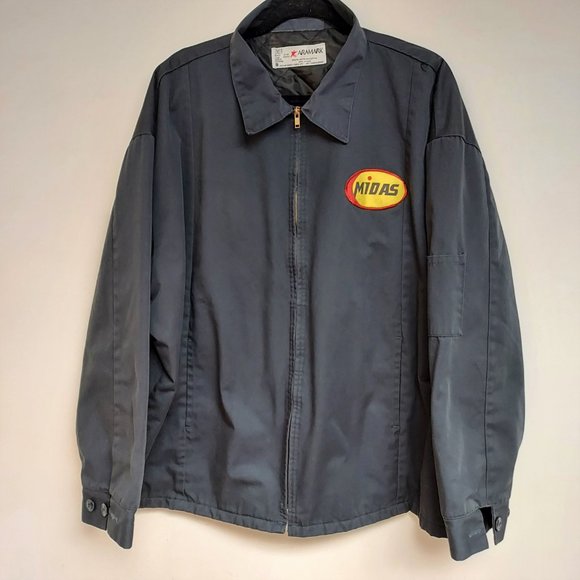 MIDAS MUFFLER EMPLOYEE UNIFORM SERVICE MANAGER WORK JACKET/COAT VINTAGE LIKE NEW - Picture 1 of 6
